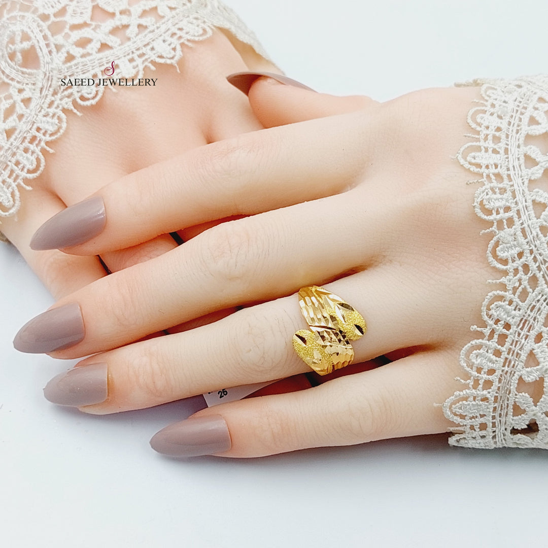 Sanded Ring  Made Of 21K Yellow Gold by Saeed Jewelry-29492