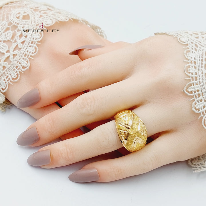 Sanded Ring  Made Of 21K Yellow Gold by Saeed Jewelry-29907