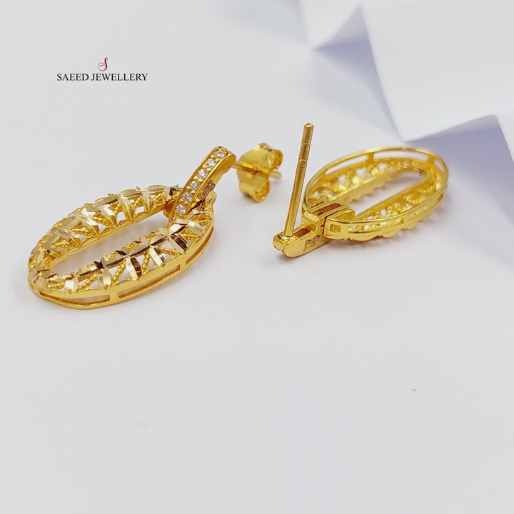 Screw Earrings Made Of 21K Yellow Gold by Saeed Jewelry-28279