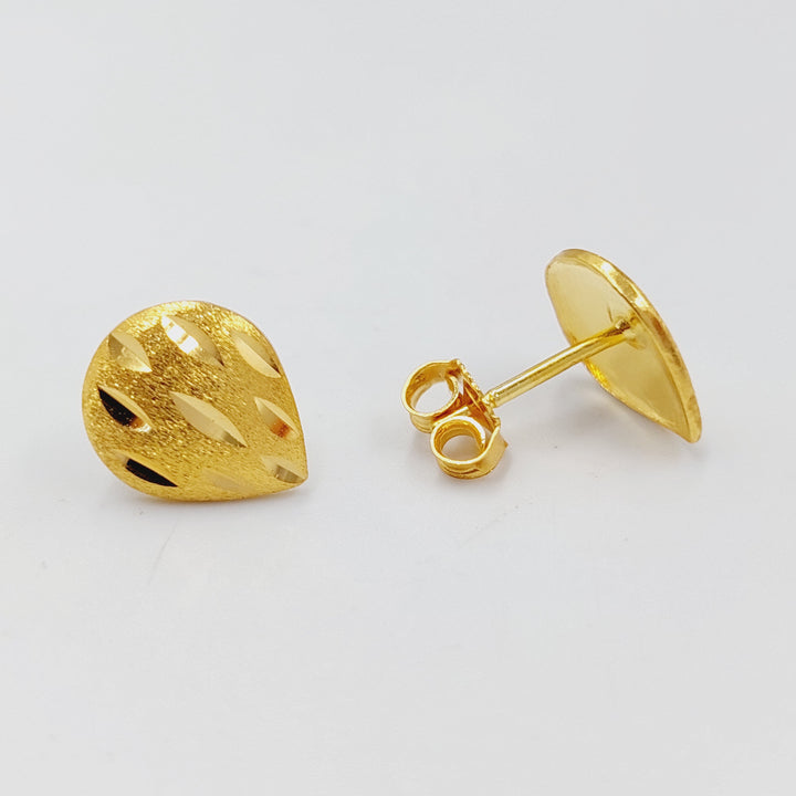 Screw Earrings  Made of 21K Yellow Gold by Saeed Jewelry-31161