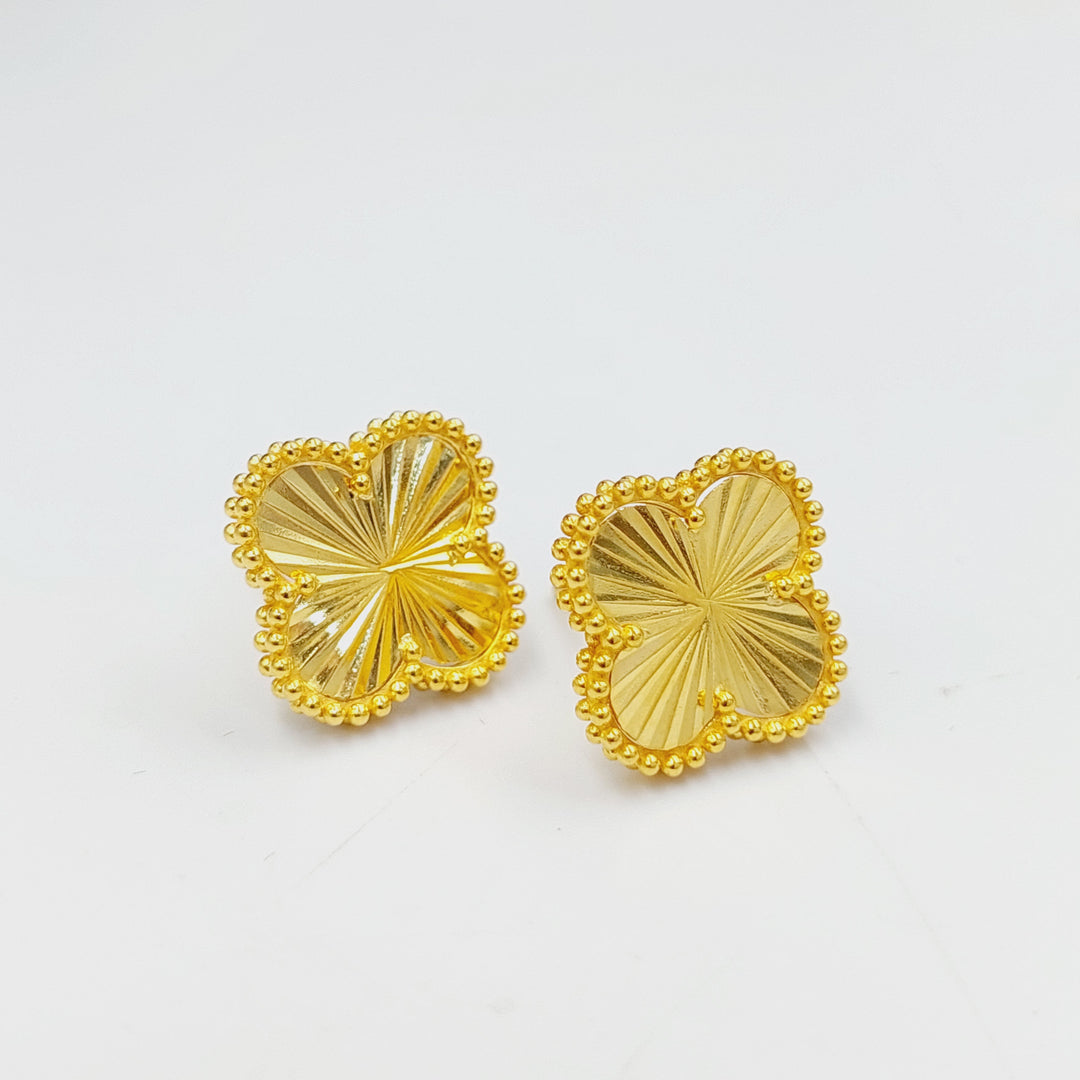 Screw Rose Earrings  Made of 21K Yellow Gold by Saeed Jewelry-30803