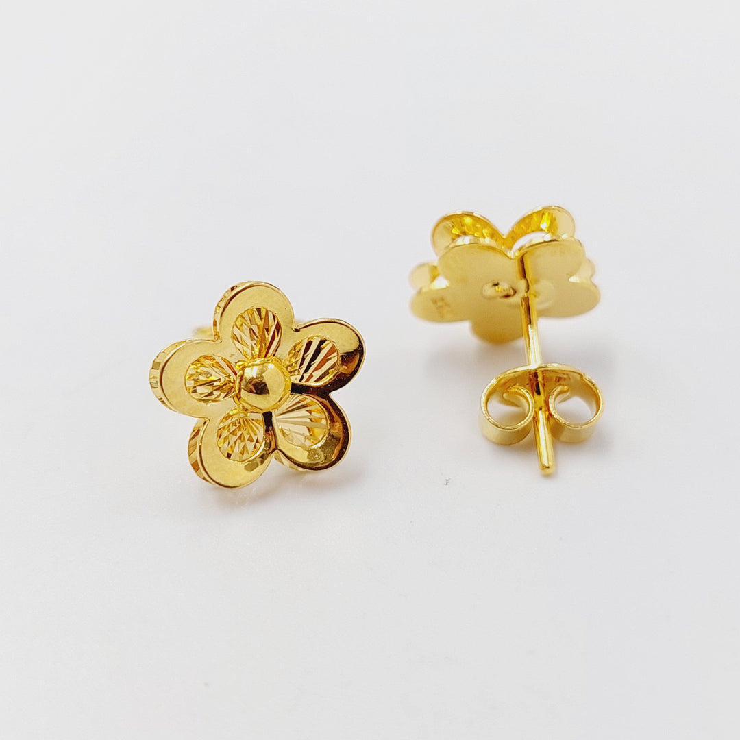Screw Rose Earrings  Made of 21K Yellow Gold by Saeed Jewelry-31117