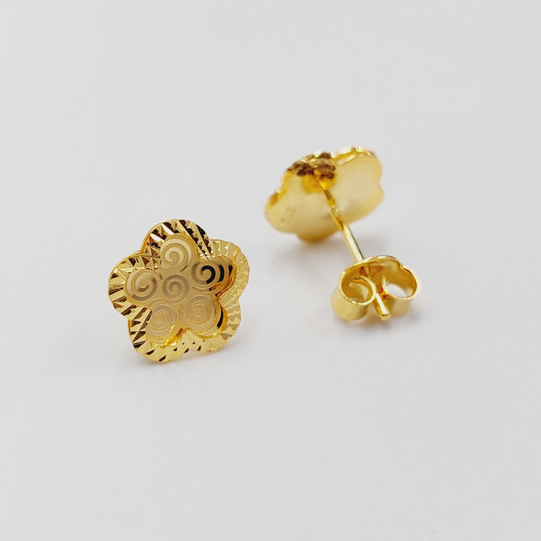 Screw Rose Earrings  Made of 21K Yellow Gold by Saeed Jewelry-31118