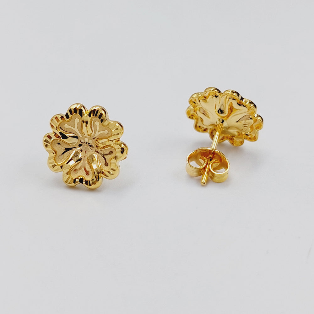 Screw Rose Earrings  Made of 21K Yellow Gold by Saeed Jewelry-31119