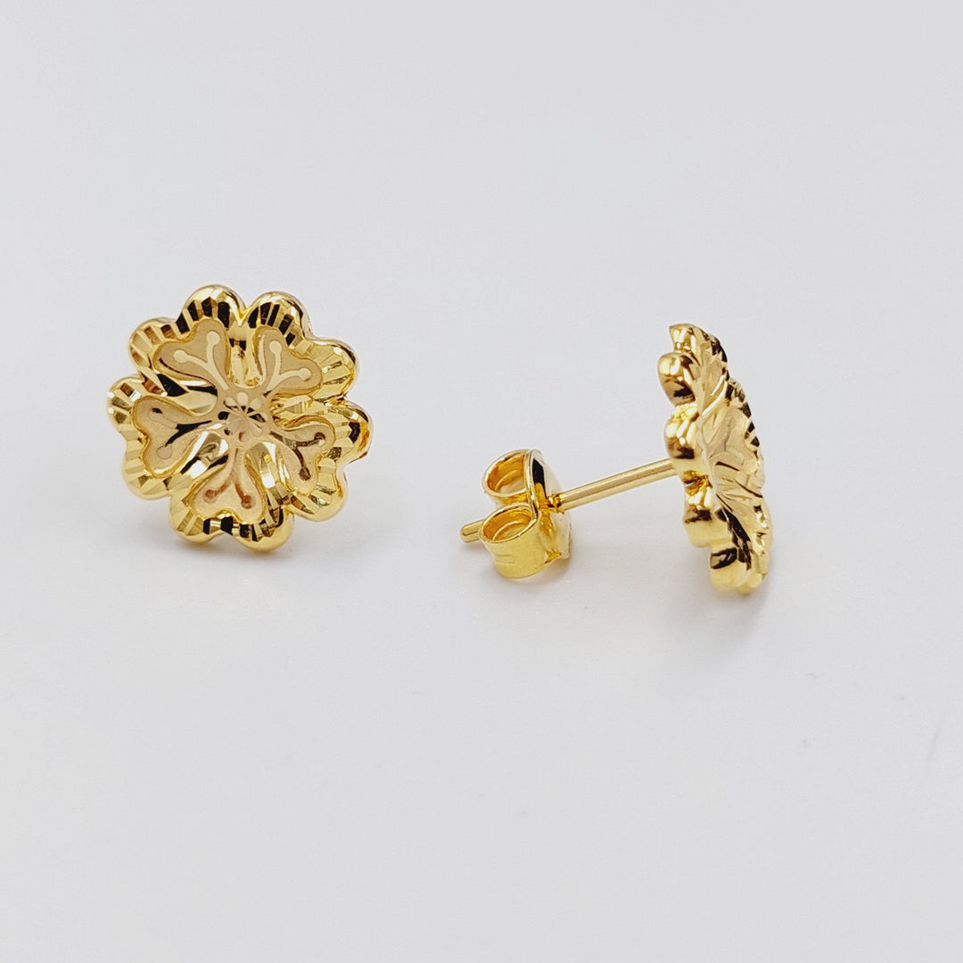 Screw Rose Earrings  Made of 21K Yellow Gold by Saeed Jewelry-31119