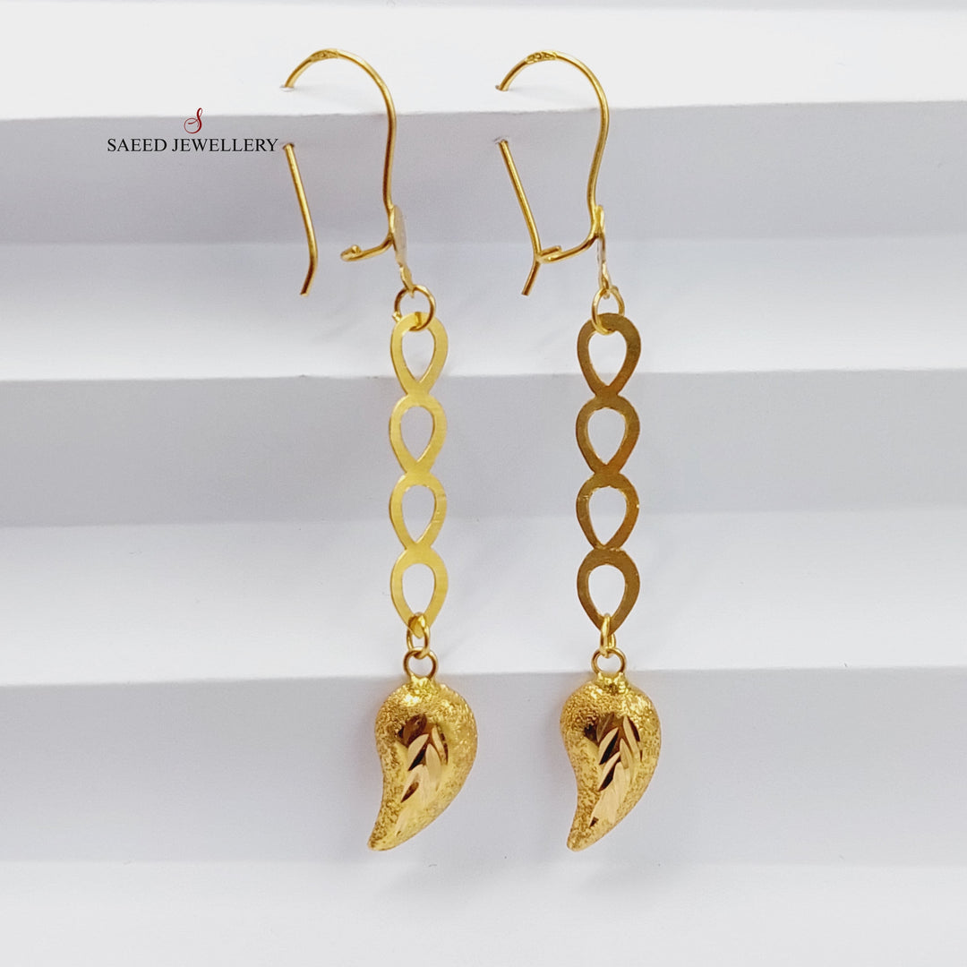 Shankle Almond Earrings  Made Of 21K Yellow Gold by Saeed Jewelry-28998