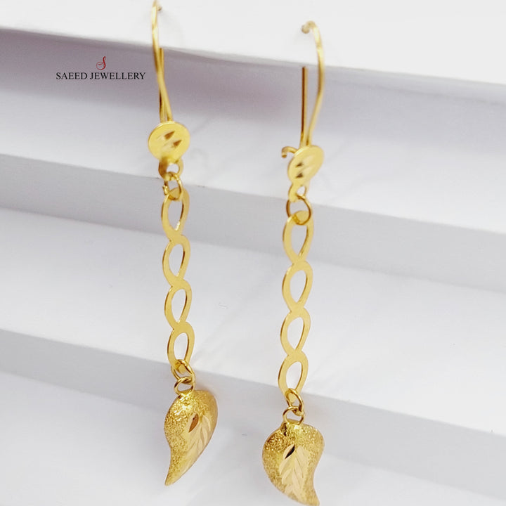 Shankle Almond Earrings  Made Of 21K Yellow Gold by Saeed Jewelry-28998