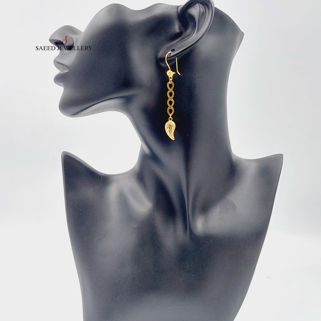 Shankle Almond Earrings  Made Of 21K Yellow Gold by Saeed Jewelry-28998