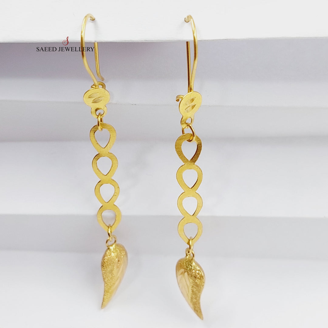 Shankle Almond Earrings  Made Of 21K Yellow Gold by Saeed Jewelry-28998