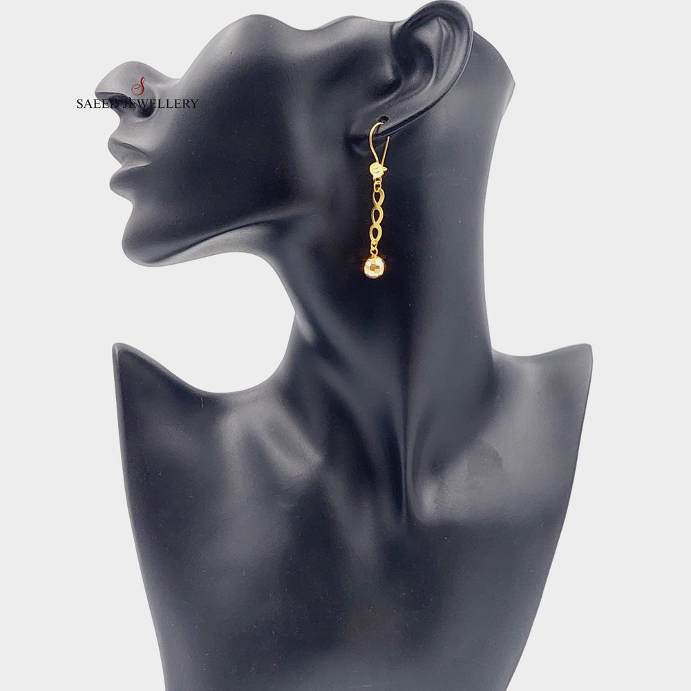 Shankle Balls Earrings  Made Of 21K Yellow Gold by Saeed Jewelry-28999