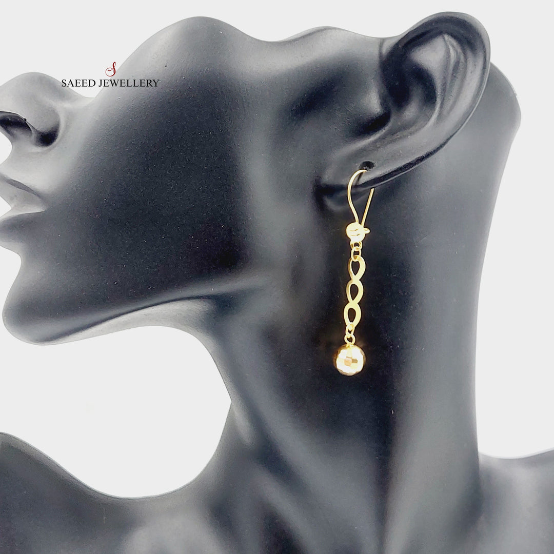 Shankle Balls Earrings  Made Of 21K Yellow Gold by Saeed Jewelry-28999