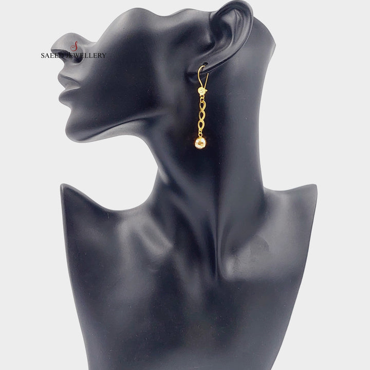 Shankle Balls Earrings  Made Of 21K Yellow Gold by Saeed Jewelry-29000