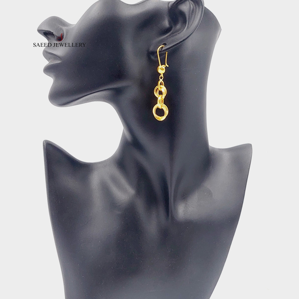Shankle Cuban Links Earrings  Made Of 21K Yellow Gold by Saeed Jewelry-28991