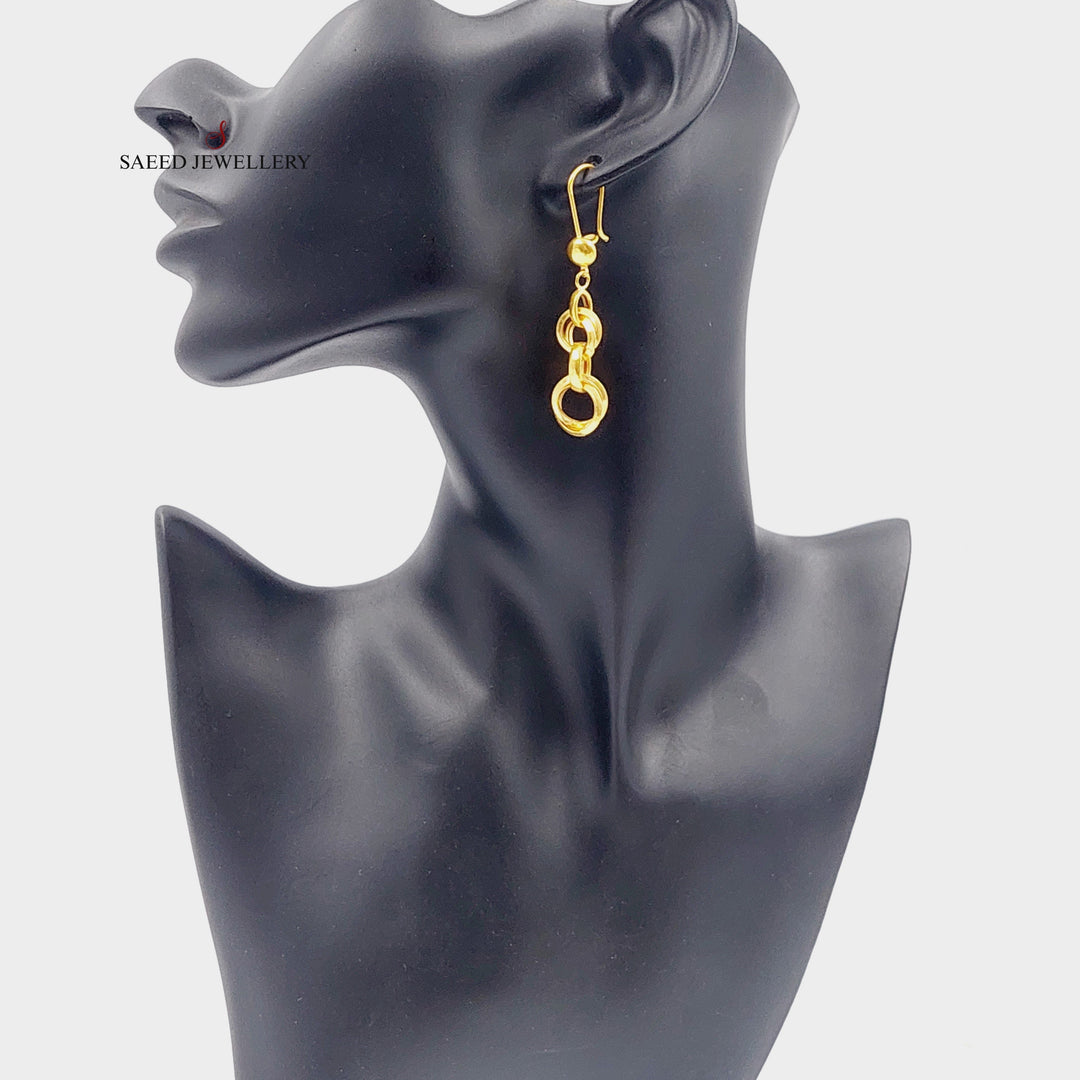Shankle Cuban Links Earrings  Made Of 21K Yellow Gold by Saeed Jewelry-28991