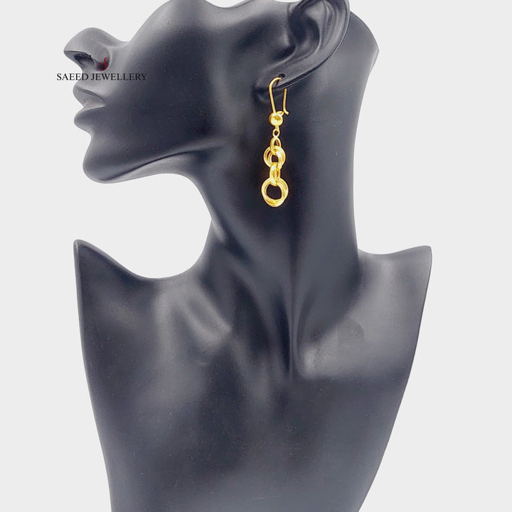 Shankle Cuban Links Earrings  Made Of 21K Yellow Gold by Saeed Jewelry-28991
