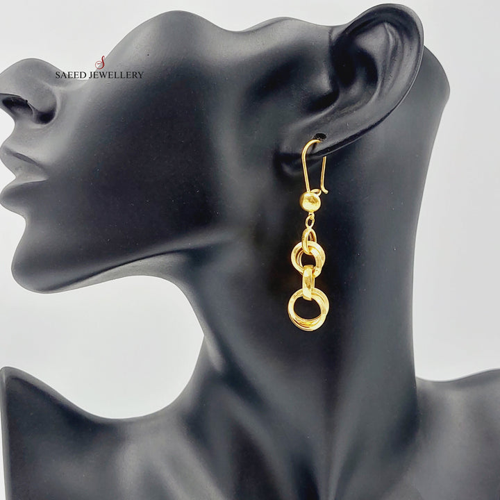 Shankle Cuban Links Earrings  Made Of 21K Yellow Gold by Saeed Jewelry-28991
