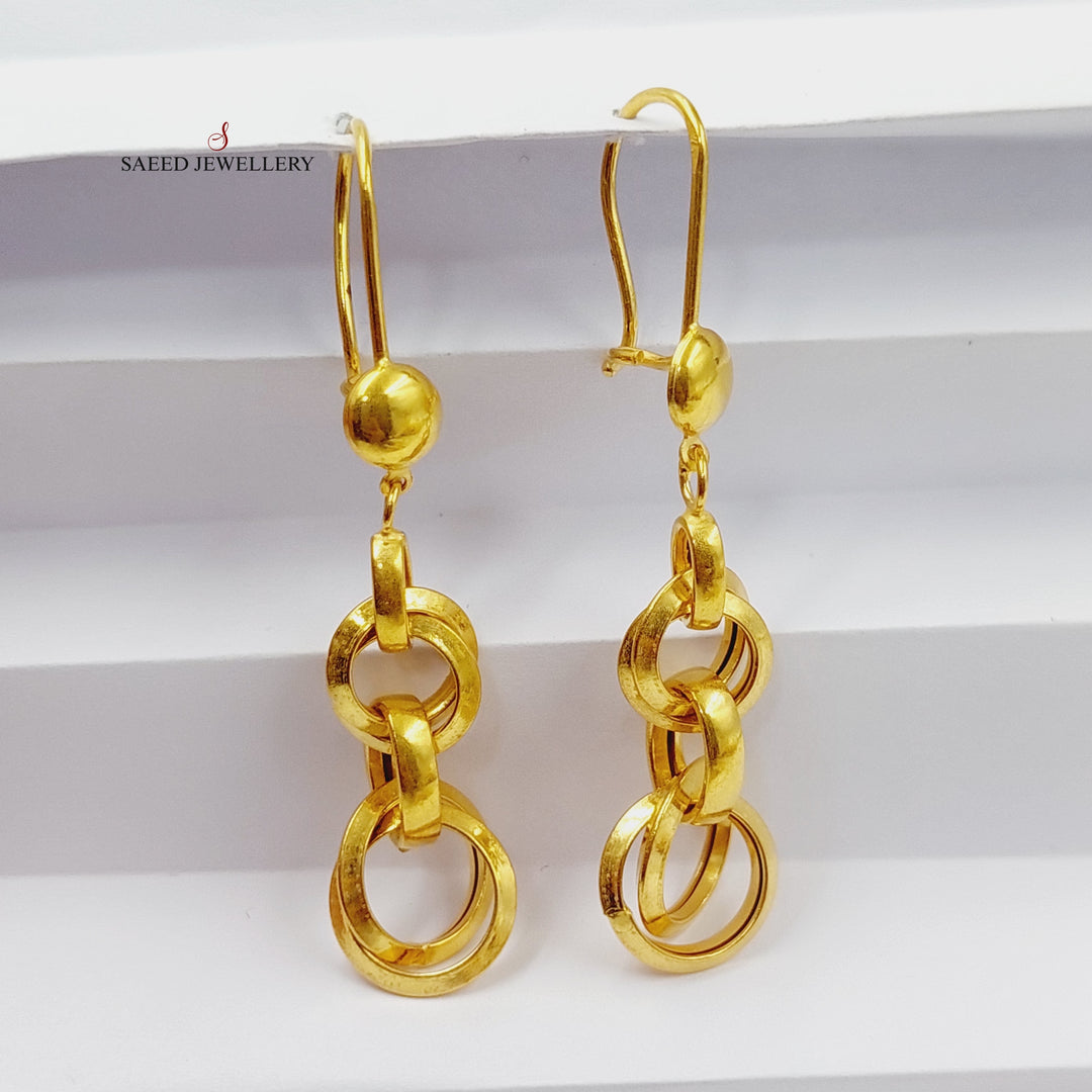 Shankle Cuban Links Earrings  Made Of 21K Yellow Gold by Saeed Jewelry-28991