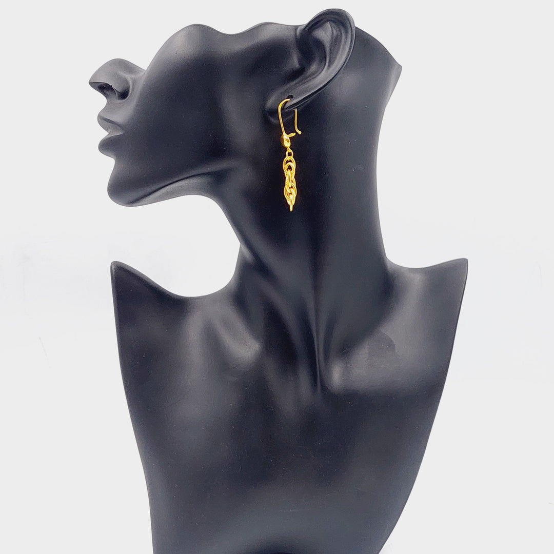 Shankle Cuban Links Earrings  Made Of 21K Yellow Gold by Saeed Jewelry-28992