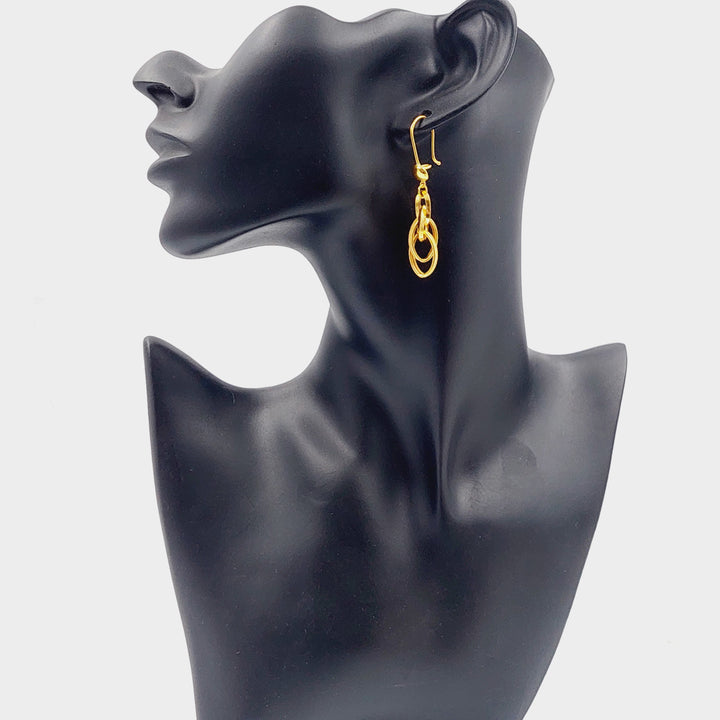 Shankle Cuban Links Earrings  Made Of 21K Yellow Gold by Saeed Jewelry-28993