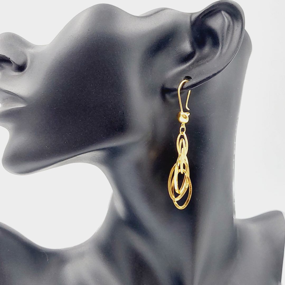 Shankle Cuban Links Earrings  Made Of 21K Yellow Gold by Saeed Jewelry-28994