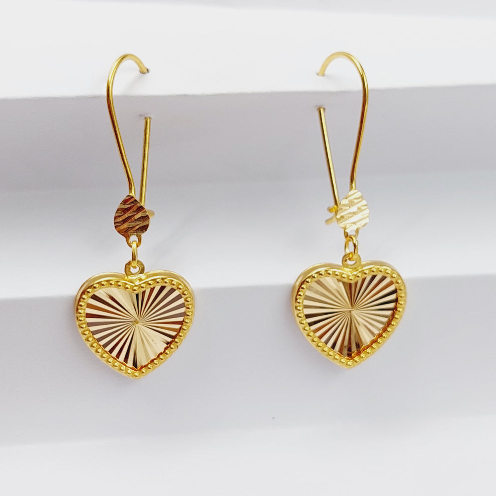 Shankle Heart Earrings  Made Of 21K Yellow Gold by Saeed Jewelry-28973