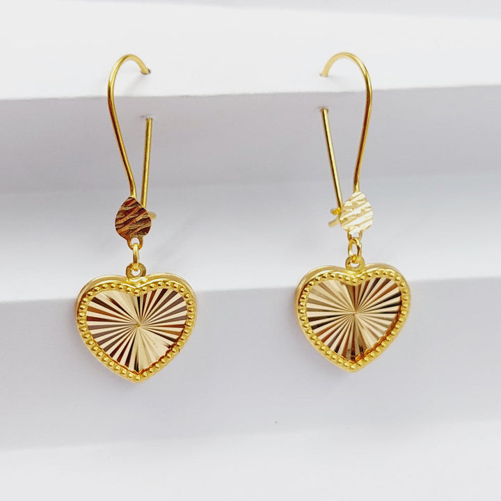 Shankle Heart Earrings  Made Of 21K Yellow Gold by Saeed Jewelry-28973