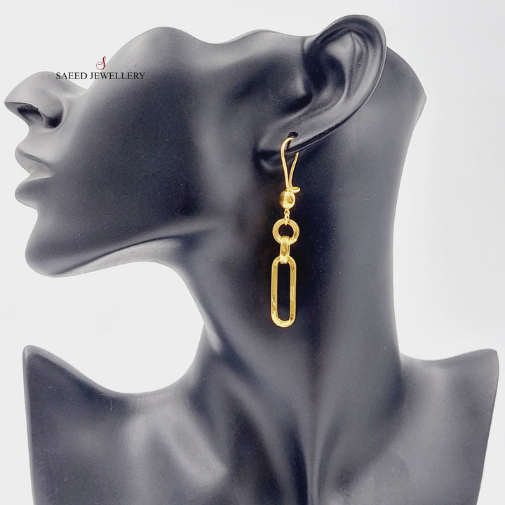 Shankle Paperclip Earrings  Made Of 21K Yellow Gold by Saeed Jewelry-28995