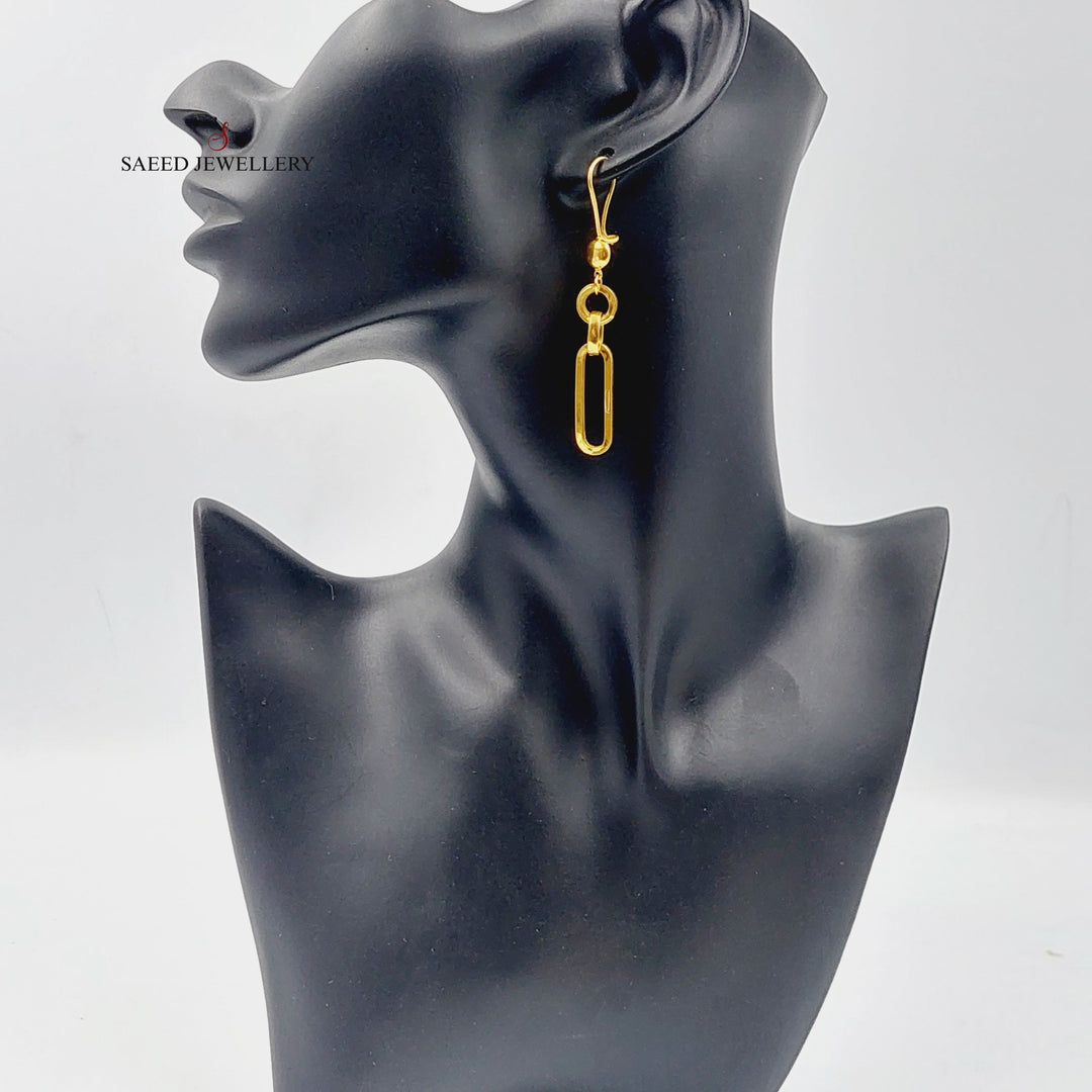 Shankle Paperclip Earrings  Made Of 21K Yellow Gold by Saeed Jewelry-28995