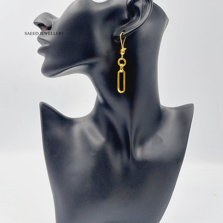 Shankle Paperclip Earrings  Made Of 21K Yellow Gold by Saeed Jewelry-28995
