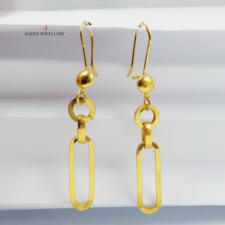 Shankle Paperclip Earrings  Made Of 21K Yellow Gold by Saeed Jewelry-28995