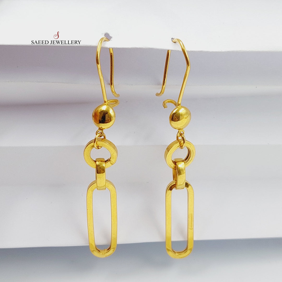 Shankle Paperclip Earrings  Made Of 21K Yellow Gold by Saeed Jewelry-28995