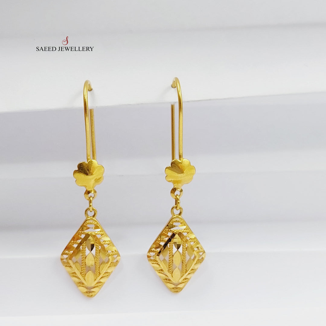 Shankle Rhombus Earrings  Made Of 21K Yellow Gold by Saeed Jewelry-28996