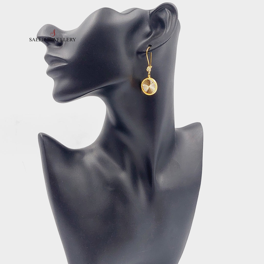 Shankle Rounded Earrings  Made Of 21K Yellow Gold by Saeed Jewelry-28974