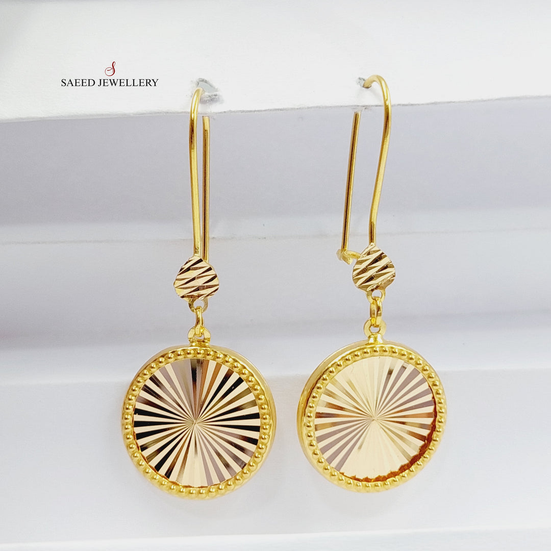 Shankle Rounded Earrings  Made Of 21K Yellow Gold by Saeed Jewelry-28974