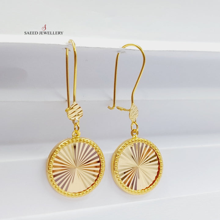 Shankle Rounded Earrings  Made Of 21K Yellow Gold by Saeed Jewelry-28974