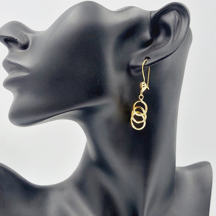 Shankle Rounded Earrings  Made Of 21K Yellow Gold by Saeed Jewelry-28997