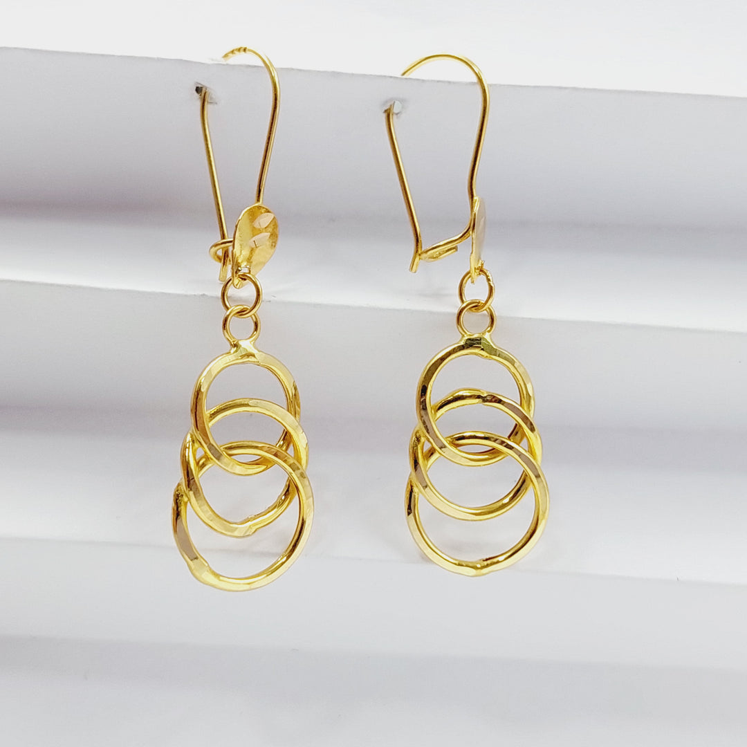 Shankle Rounded Earrings  Made Of 21K Yellow Gold by Saeed Jewelry-28997