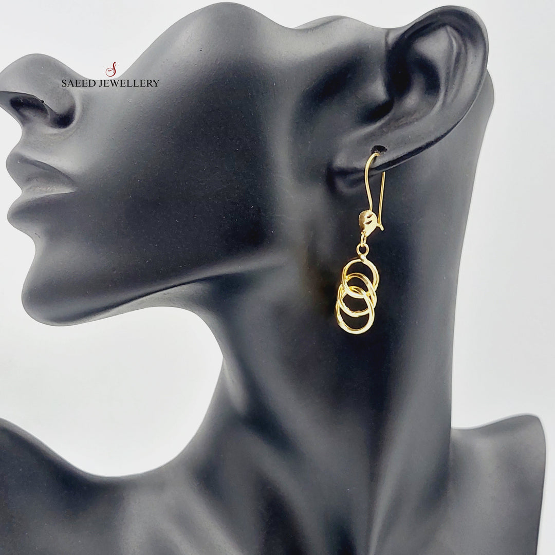 Shankle Rounded Earrings  Made Of 21K Yellow Gold by Saeed Jewelry-29001