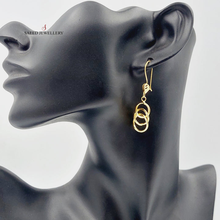 Shankle Rounded Earrings  Made Of 21K Yellow Gold by Saeed Jewelry-29001