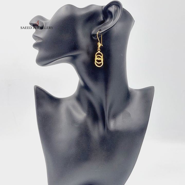 Shankle Rounded Earrings  Made Of 21K Yellow Gold by Saeed Jewelry-29001