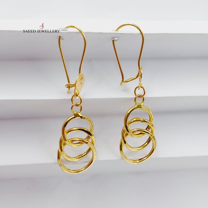 Shankle Rounded Earrings  Made Of 21K Yellow Gold by Saeed Jewelry-29001