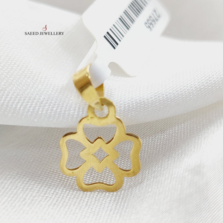Small Rose Pendant Made Of 18K Yellow Gold by Saeed Jewelry-27555