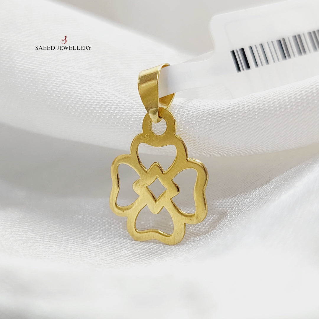 Small Rose Pendant Made Of 18K Yellow Gold by Saeed Jewelry-27555
