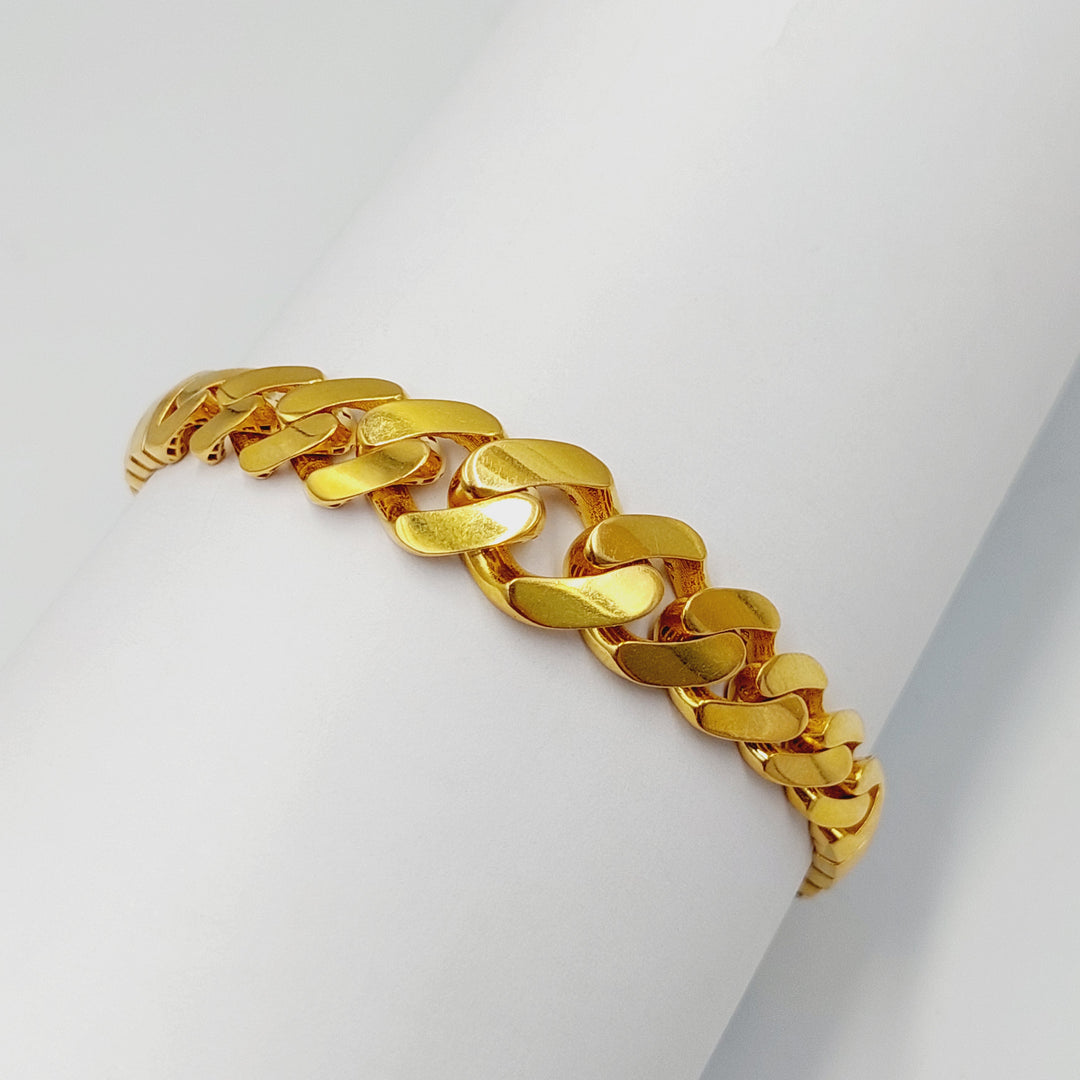 Snake Cuban Links Bracelet  Made Of 21K Yellow Gold by Saeed Jewelry-30720