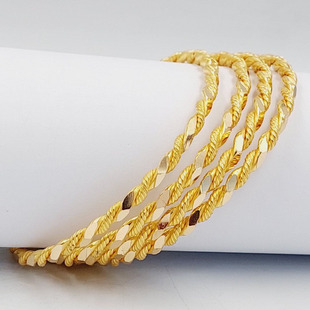 Solid Twisted Bangle Made Of 21K Yellow Gold by Saeed Jewelry-10110