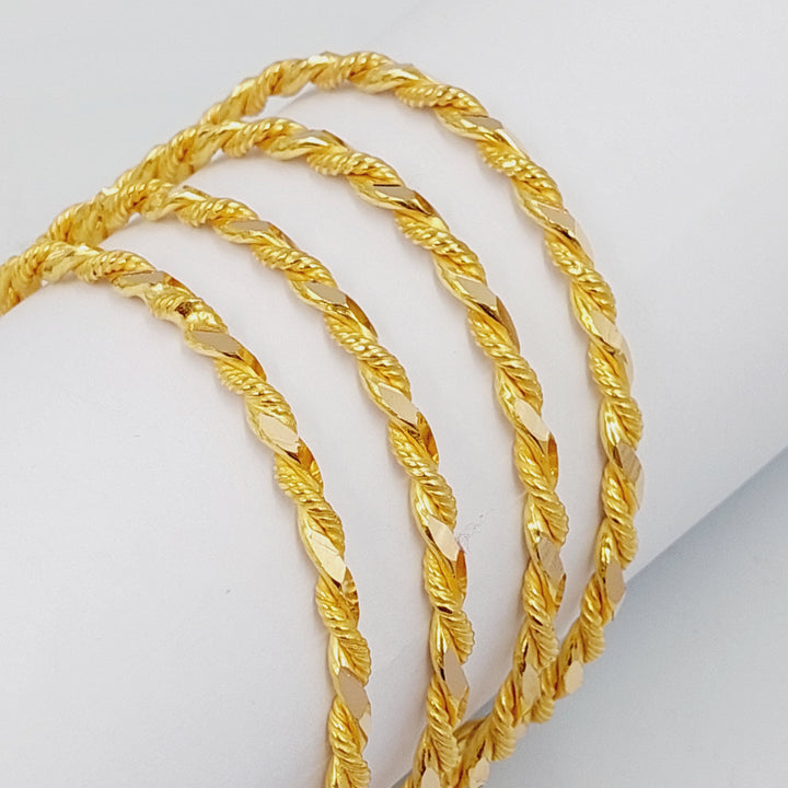 Solid Twisted Bangle Made Of 21K Yellow Gold by Saeed Jewelry-10110