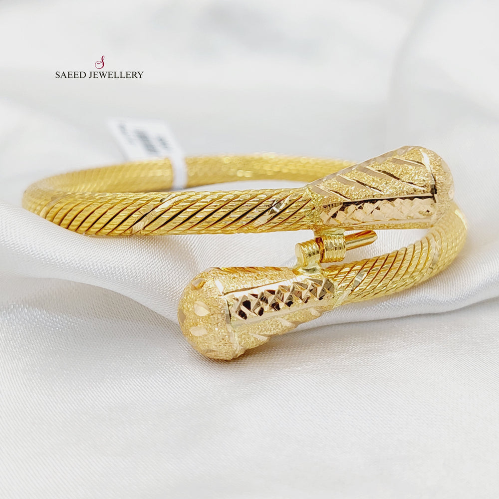 Solid pears Bangle Bracelet  Made of 21K Yellow Gold by Saeed Jewelry-30941