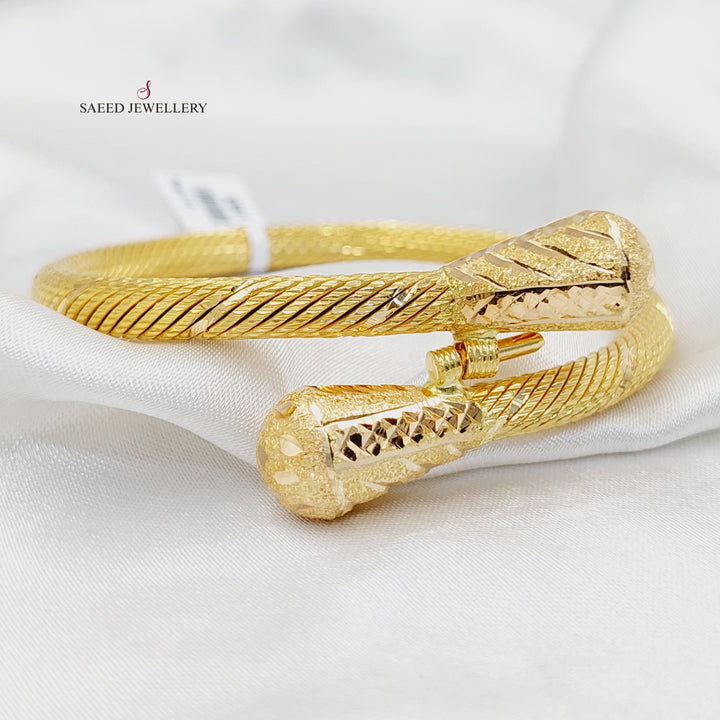 Solid pears Bangle Bracelet  Made of 21K Yellow Gold by Saeed Jewelry-30941