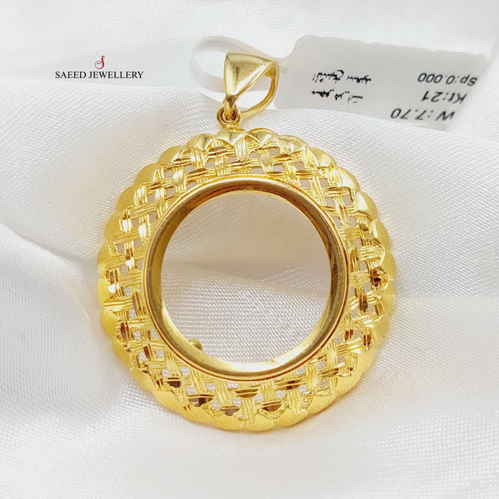 Spike Frame Pendant Made Of 21K Yellow Gold by Saeed Jewelry-27831