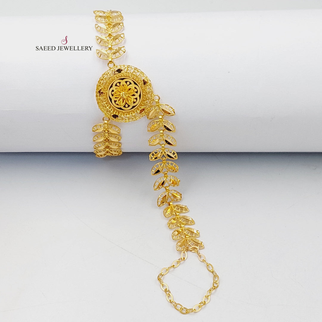 Spike Hand Bracelet  Made Of 21K Yellow Gold by Saeed Jewelry-30011